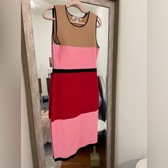 LIKE NEW DVF Colorblock Knit Midi Dress - Picture 7 of 9